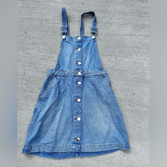 Denim Overall Dress - Picture 1 of 4
